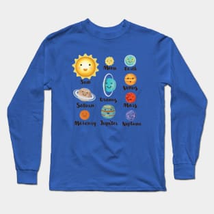 Solar System Cartoon Long Sleeve T-Shirt